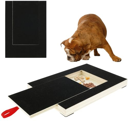 Foribyw Dog Scratch Board for Nails, Wooden Dog Nail Scratch Board with Built-in Snack Box and Sandpaper, Puppy Nail Grinding Pad for Sensitive Dogs Cat Nail Care