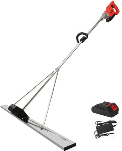 Niveladora De HormigóN Motorizada De 1,5 M, Kit Vibrador De Solado De HormigóN, Vibrador De HormigóN A BateríA 6000ma - Herramienta Niveladora De Solado De Superficie De HormigóN,1.5M-1Xbattery