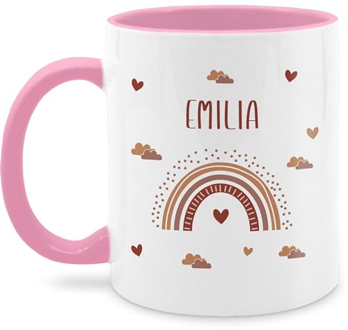 Tasse Tassen 325ml - Rainbow Regenbogen Farbenbogen - 325 ml - Rosa - name personalisierte und kaffeetasse mädchen kindertasse