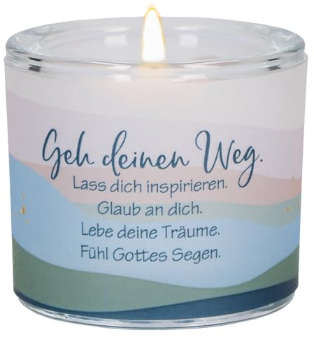 Geh deinen Weg: LichtMoment | Schöner Kerzenhalter aus Pergament für Teelichter - Inklusive Briefumschlag zum Verschenken - Motivations-Geschenkidee