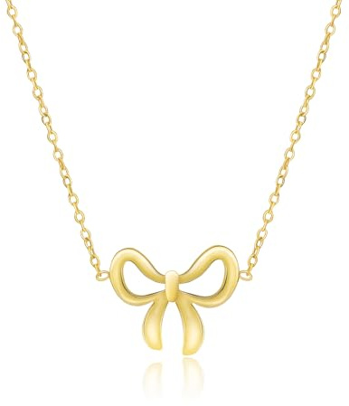 Yifnny Collier papillon, Mini-collier avec pendentif papillon nœud à deux boucles Bijoux simples en chaîne réglable Cadeau d'anniversaire pour les femmes (Style 6 Or)