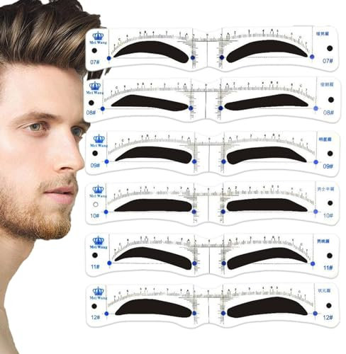 Lyanny Augenbrauen Schablone für Männer und Jungen - Augenbrauenschablone für Anfänger, Zeichnung Guide Card, Brow Vorlage, Augen Make-Up