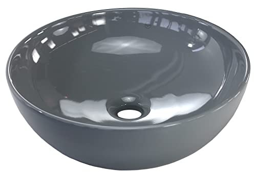 paplinskimoebel Aufsatzwaschbecken Waschbecken Waschschale RUND OVAL für das Badezimmer und Gäste-WC ohne Hahnloch und ohne Überlauf Aufsatzwaschbecken Rot Grau Schwarz