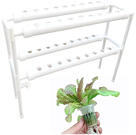 soudesileim Hydroponics Growing System, Hydroponic System Growing Kit mit Wasserpumpe, Food-Grade PVC-U Rohre, Hydroponic Kits for Gemüse| Topfpflanzen (36 Pflanzplätze)