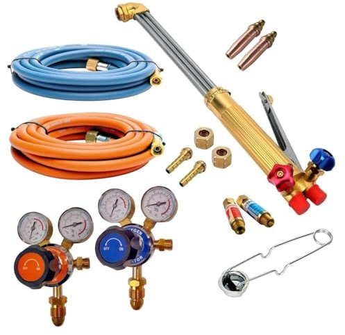 OXY Propane Gas Cutting Torch KIT Oxygen Flame Cutter Hose Regulator KIT