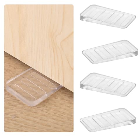4 Pack Möbelkeile Gummi Türkeil Rutschfest Türstopper Keile Kunststoff Türstopper Kunststoffkeile Ausgleichsplättchen zum Nivellieren Unebener Tische, Kommodenbeine, Toiletten und Mehr Möbel