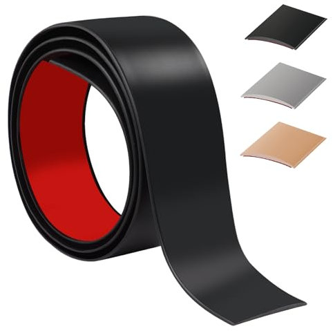 200cm Barre De Seuil Adhesive，Flexible Seuil De Porte Adhesif PVC,Barres De Transition De Seuil Pour La Cuisine/Salon,Profil De Transition Pour Joindre Les Joints De Sol/Carrelage/Laminé（4cm，Noir）