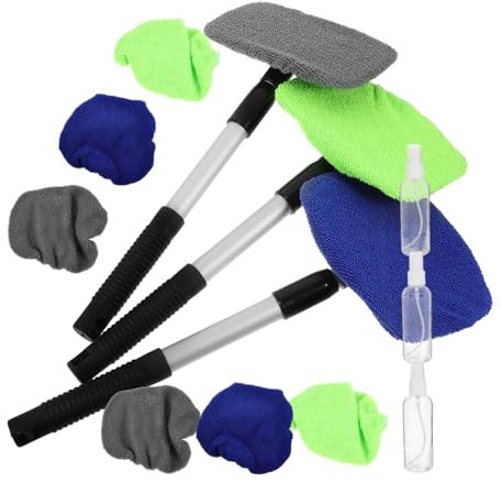 SEWOART Essuie-glace Télescopique Voiture 1 Kit Raclette à Vitre Fibre Flacon De Nettoyage Pour Pare-brise Rétroviseur Nettoyage Auto Usage Quotidien