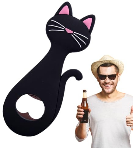 Abrebotellas, Abrebotellas magnético con imán, gato de darntier, abrebotellas con forma de gato de cerveza, abrebotellas con imanes en la parte posterior, abrebotellas magnéticas, portátil, creativo