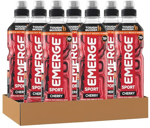 Emerge Isotonic Cherry Sports Drink 70p PMP Sports Drink, 500ml Bottles, Pack of 12 by Kinbos