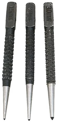 Herramienta de centrado de metal de acero templado endurecido automático fuerte para perforación de piectores, carpintero, 3 unidades