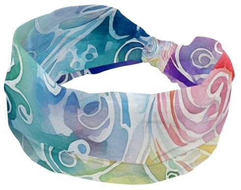Stirnbänder für Frauen, elastisches breites Stirnband, weiche Yoga-Haarbänder, abstrakt, geheimnisvoller Wirbel, atmungsaktives Haarband für Laufen, Sport, Workout, Reisen
