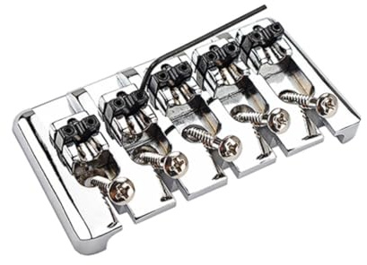 VANZACK 5-saitiger Metall Saitenhalter Steg für E-bass Fester Metallsattel Ersatzteil Kompatibel mit E-gitarren Langlebiges Gitarrenzubehör für Bassbrücke