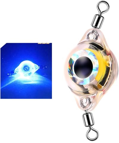 WKabnkn Leurres de pêche à LED sous l'eau clignotante clignotante flétan cuillères allumées en eau salée Leurre de chute automatique allumé pour la nuit