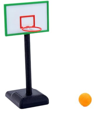 Milageto Puppenhaus-Miniatur-Basketballkorb mit Ball, Puppenhauszubehör, Maßstab 1:12, kreatives, realistisches Miniatur-Design für Fotorequisiten