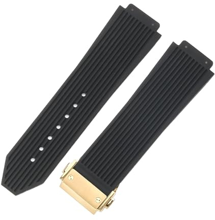 ROUHO 19mm x 26mm Gummi Uhrenarmband Wasserfestes Weiches Ersatz Armband Uhr für HUBLOT Big BANG