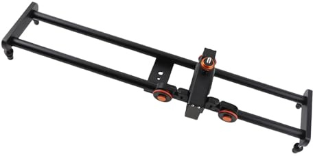 Keenso Dolly de Piste Vidéo pour Appareil Photo, Chariot Coulissant électrique motorisé, Portable et Facile à Assembler, Voiture de Chariot Coulissant pour Appareil Photo, Alliage Noir de 23,6