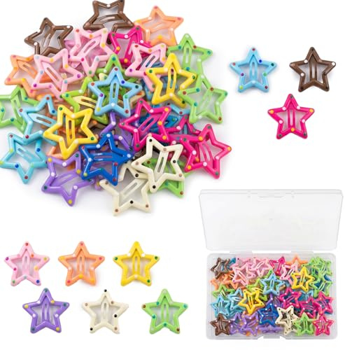 JYXNU Mollette per Capelli Bambina, 80 Pezzi Mollette per Capelli a Stella Colorate, Fermagli Capelli Donna Colorato Stella Clip di Capelli Stella BB Hairclips Fermagli Capelli in Metallo per Ragazza