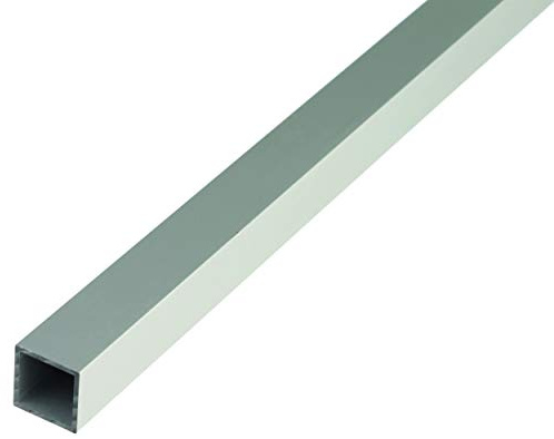 Alberts 473518 Tubo cuadrado Aluminio, anodizado plateado 1000 x 10 x 10 mm
