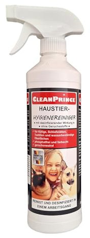 Haustier-Hygiene-Reiniger 0,5 Liter für Käfige, Stall, Transportboxen | Reinigungsmittel Desinfektion Reinigungsspray Geruchsneutralisierer Pets Hunde Katzen Hasen