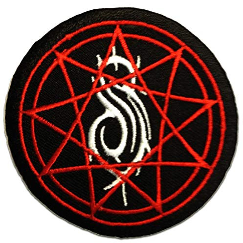 Catch the Patch Slipknot Stern Logo - (Größe: Ø 7,7 cm) Aufnäher, Bügelbilder, Aufbügler, Applikationen, Patches, Sticker zum Aufbügeln oder Aufnähen – für Kleidung, Taschen, Jacken