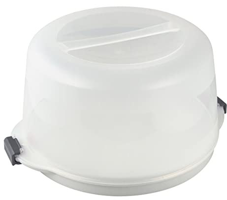 Dr. Oetker Tortiera Contenitore per trasportare Dolci/Torte con spazio per tavoletta refrigerante, Bianco, 38.5 x 19 x 15 cm