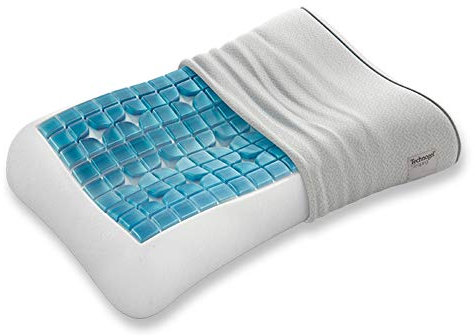 Technogel® Anatomic Curve Orthopädisches Nackenstütz-Kopfkissen – Patentiert, Schadstofffrei & Zertifiziert - HWS-Gel-Kissen für Rücken-&Seitenschläfer inkl. Kissenbezug 66x40x13cm