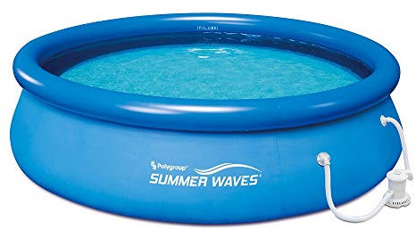 Summer Waves - Piscina fuori terra, 3 m x 76 cm, montaggio rapido, sistema con pompa filtrante, include cartuccia filtrante con clorinatore integrato