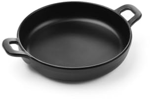 HENDI Mini contenitore per presentare e servire i cibi, con forma di casseruola, piatto da portata, tegame, vassoio da portata, non adatto a forni e a microonde, 189x147x(H) 37mm, melamina, nero