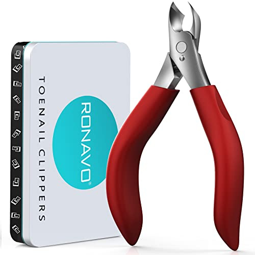 RONAVO Nagelzangen für Fußnägel Profi - Fussnagelzange Orthopädische Nagelschere aus Edelstahl für Dicke und Durch Pilzbefall Eingewachsene Fußnägel und Fingernägel -Ledertasche, Sicher zu Speichern