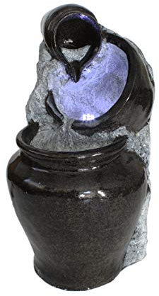 DARO DEKO Garten-Brunnen komplett Set mit Pumpe Krüge 35cm x 32cm x 64cm
