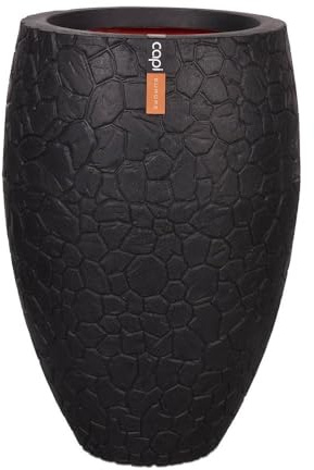 Capi Europe - Gefäß elegant Deluxe Clay NL - 55x85 - Schwarz - Blumentopf für den Innen- und Außeneinsatz - Übertopf - Pflanztopf - Pflanzgefäß - Kunststoff - KBLC1132
