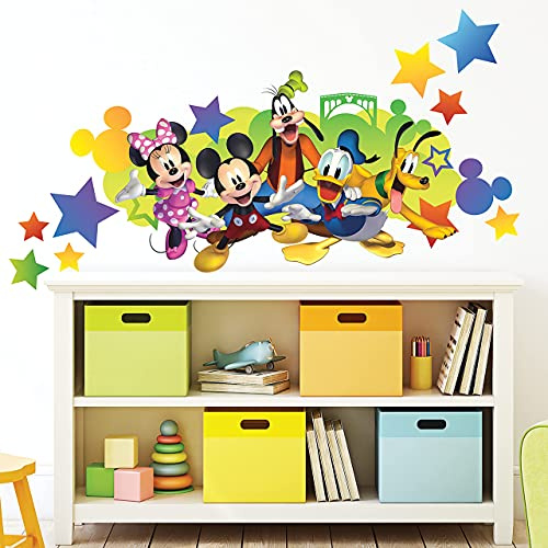 RoomMates RMK4653GM Mickey & Friends Wandaufkleber zum Aufkleben, Grün, Rot, Blau