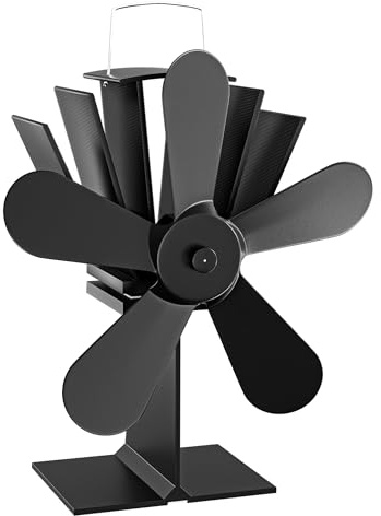 Wiltec Kaminofenventilator mit 5 Blättern 70 bis 350°C, Ofenventilator ohne Strom, Kaminventilator für eine effiziente und umweltfreundliche Wärmeverteilung