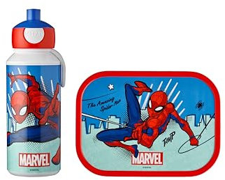 Mepal - Lunch-Set für Kinder mit Pop-up Trinkflasche & Lunch Box - Lunch-Set für die Schule oder unterwegs - Spülmaschinenfest & BPA-frei - 400 ml + 750 ml - Spiderman