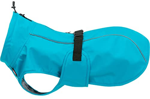 TRIXIE Wasserdicht - Vimy Regenmantel für Hunde, XL, 80 cm, Türkis