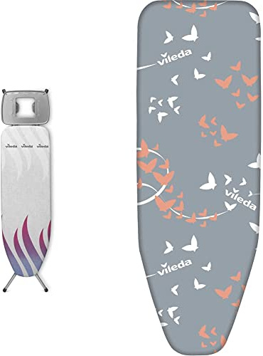 Vileda - Tabla de Planchar Total Reflect M con función de Planchado， Color Gris, Normal & Premium 2 en 1 - Funda de Planchar, Tres Capas, Suave, Encaja en Cualquier Tipo de Tabla Color Gris y Blanco