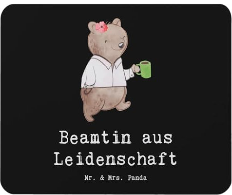 Mr. & Mrs. Panda Mousepad Beamtin Leidenschaft - Geschenk, Beamte, Mausmatte, Computer mauspad, Öffentlicher Dienst, Studium, pc, Mausunterlage, Amt