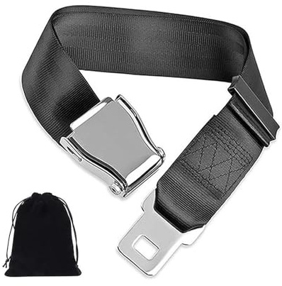 UYUYon Sitzverlängerung für Flugzeug Universal Sicherheitsgurt Verlängerung | Universal Verstellbare Flugzeug Teile mit Edelstahl Gürtelschnalle Clip 25-76 cm für Reisen S Schwangere -Schwarz