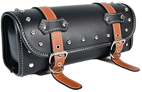 Motorrad-Satteltaschen | PVC-Kunstleder-Seitentaschen | wasserdichte seitliche Schwingarmtaschen | seitliche Werkzeugtasche für Harley Sportster | universelle Werkzeugtasche für Motorrad (Schwarz39)