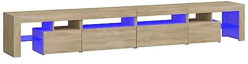 vidaXL Meuble TV avec lumières LED Chêne Sonoma 260x36,5x40 cm