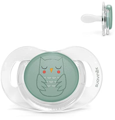 Suavinex, Ciuccio Premium per Neonati 0-6 Mesi. Ciuccio con tettina simmetrica SX Pro in silicone Tettina piatta e simmetrica. Bonhomia, Verde