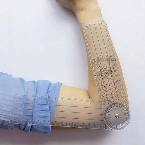 Tissting Winkelmesser, Goniometer Physiotherapie, Professional 360 Grad Multi-Lineal Goniometer Winkel Spinal Lineal GelenkmesserWinkellineal Multifunktionales Gelenkwinkelmessger
