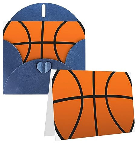 Grußkarten Basketball bedruckte Blanko-Karten mit Umschlägen lustige Dankeskarten Happy Birthday Karte für alle Anlässe Geburtstag Dankeschön Hochzeit 10,2 x 15,2 cm