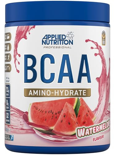 Applied Nutrition BCAA Powder - Branched Chain Amino Acids BCAAs Supplement, Amino Hydrate Intra Workout & Recovery Energy Drink (450g - 32 Servings) (Watermelon)