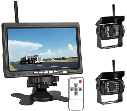 Système de Sauvegarde d'une caméra de Sauvegarde de la caméra de caméra 4 Ivre Vision Nocturne imperméable for la Camping-Car pour Voiture Camion Camping-Car (Color : with Two Cameras)