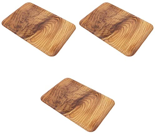 3 pièces décoration Plats en Bois Plateaux à café Plats Plateaux de Rangement Servant Couleur Fruits vanité rectangulaire Bijoux thé présentoir de Bureau Assiette de Table Assiettes Alimentaires giv