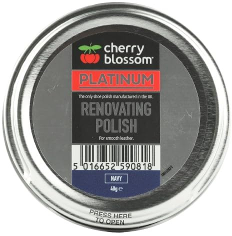 DTD QUALITY MATTERS Cherry Blossom Footwear Renovating Polish, Leather Shoe Care, Restores Faded Leather, Cleans, Conditions, High Shine Finish, 40g (NAVY)