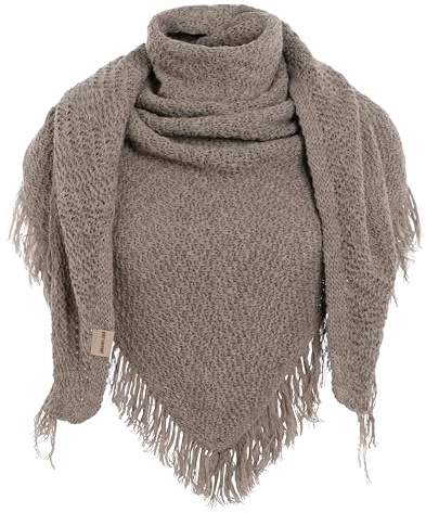 KNIT FACTORY - Dreiecksschal Amber - Damen Strickschal mit Wolle - Umschlagtuch für den Herbst und Winter - Winterschal - Dreieckstuch - Hochwertige Qualität - XXL Schal - 190x85 cm