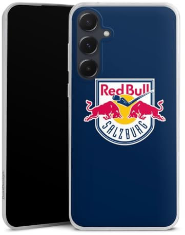 DeinDesign Slim Case extra dünn kompatibel mit Samsung Galaxy A55 5G Silikon Handyhülle transparent Hülle EC Red Bull Salzburg Offizielles Lizenzprodukt Eishockey